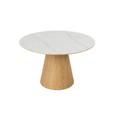 Arlen Round Marble Ceramic Dining Table - W120cm - Pendle Village Furniture